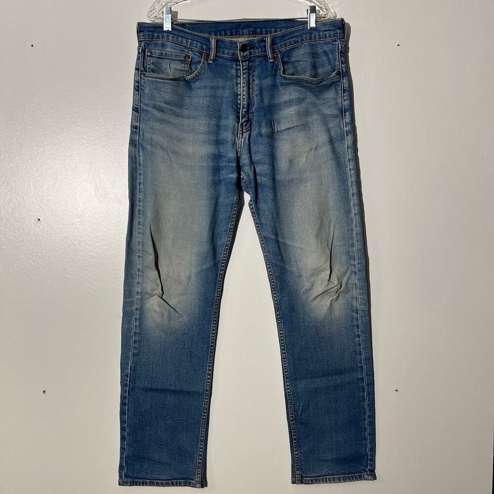 Levi's 505‎ Straight Leg Denim Jeans Blue Washed Mens Size 34x32 Stretch
